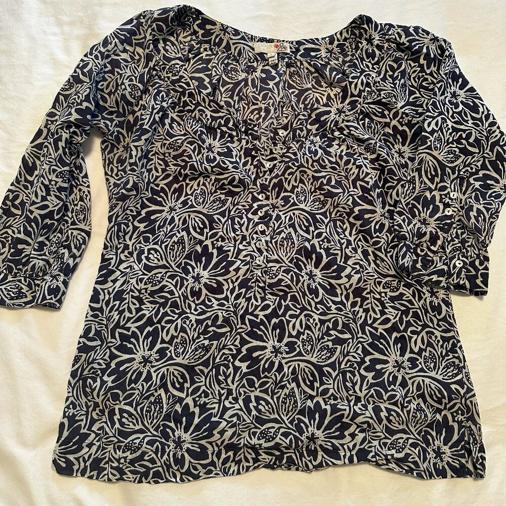 Joie Blue & White Flowered Top (S)